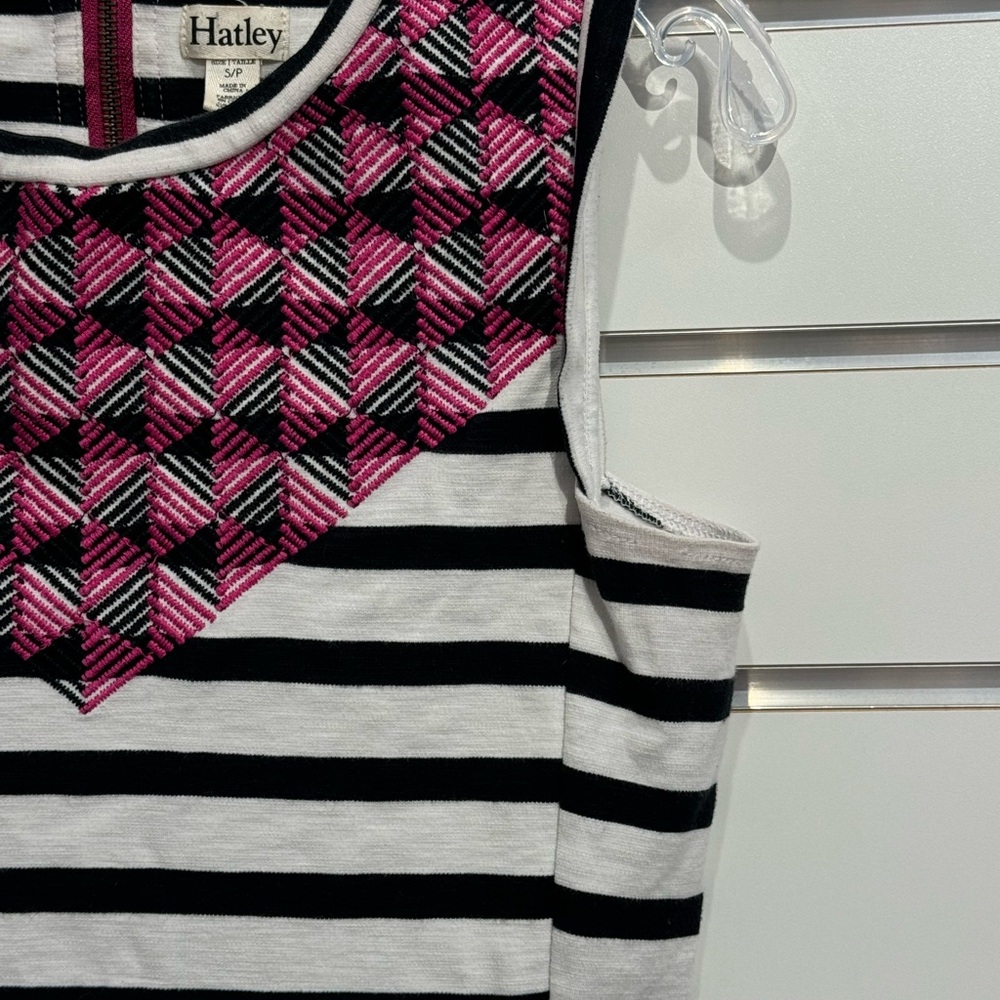 Hatley Black and Pink Striped Mini Dress - Picture 2 of 8